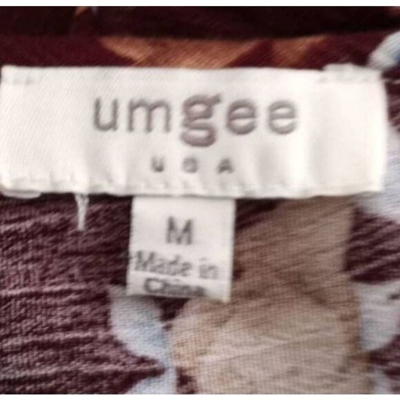 UMGEE BROWN & BLUE FLORAL BOHO-INSPIRED BLOUSE SZ.M EUC. - Picture 7 of 9